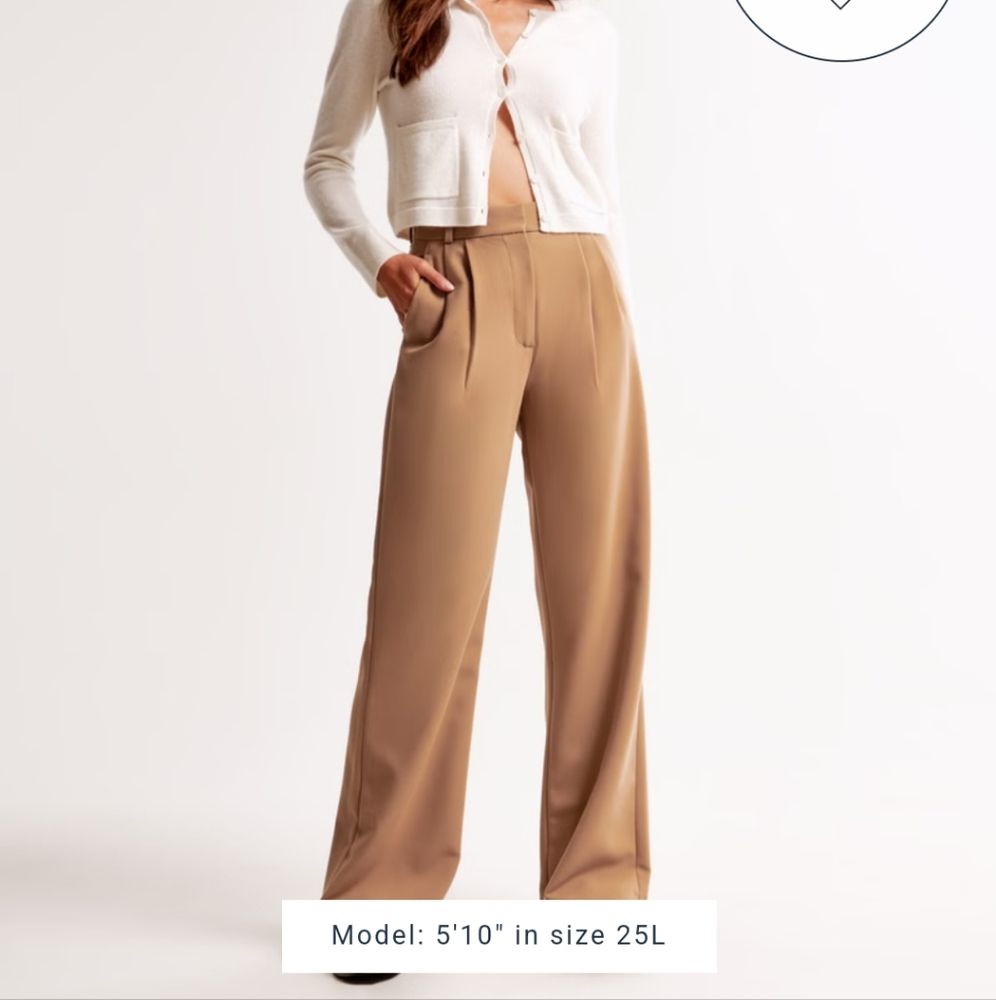 A&F Abercrombie tailored wide leg pants S short